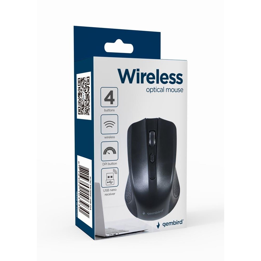 MOUSE USB OPTICAL WRL/BLACK MUSW-4B-04 GEMBIRD MOUSE USB OPTICAL WRL/BLACK MUSW-4B-04 GEMBIRD