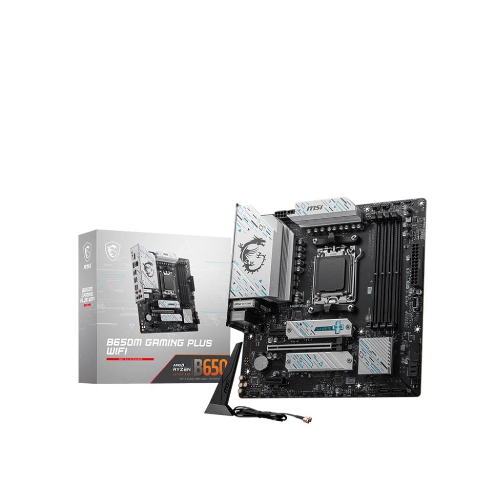 Mainboard|MSI|AMD B650|SAM5|Micro-ATX|Memory DDR5|Memory slots 4|2xPCI-Express 1x|1xPCI-Express 16x|2xM.2|1xHDMI|1xDisplayPort|7xUSB 3.2|1xUSB-C|1xRJ45|5xAudio port|B650MGAMINGPLUSWIFI Mainboard|MSI|AMD B650|SAM5|Micro-ATX|Memory DDR5|Memory slots 4|2xPCI-Express 1x|1xPCI-Express 16x|2xM.2|1xHDMI|1xDisplayPort|7xUSB 3.2|1xUSB-C|1xRJ45|5xAudio port|B650MGAMINGPLUSWIFI