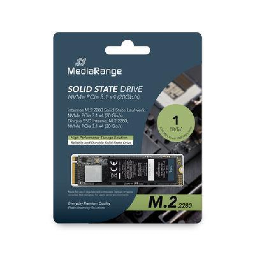 SSD|MEDIARANGE|S3100|1TB|M.2|TLC|Write speed 1800 MBytes/sec|Read speed 2200 MBytes/sec|TBW 400 TB|MTBF 150000 hours|MR1033