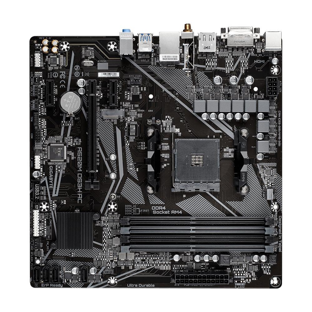 Mainboard|GIGABYTE|AMD A520|SAM4|Micro-ATX|Memory DDR4|Memory slots 4|A520MDS3HAC1.4