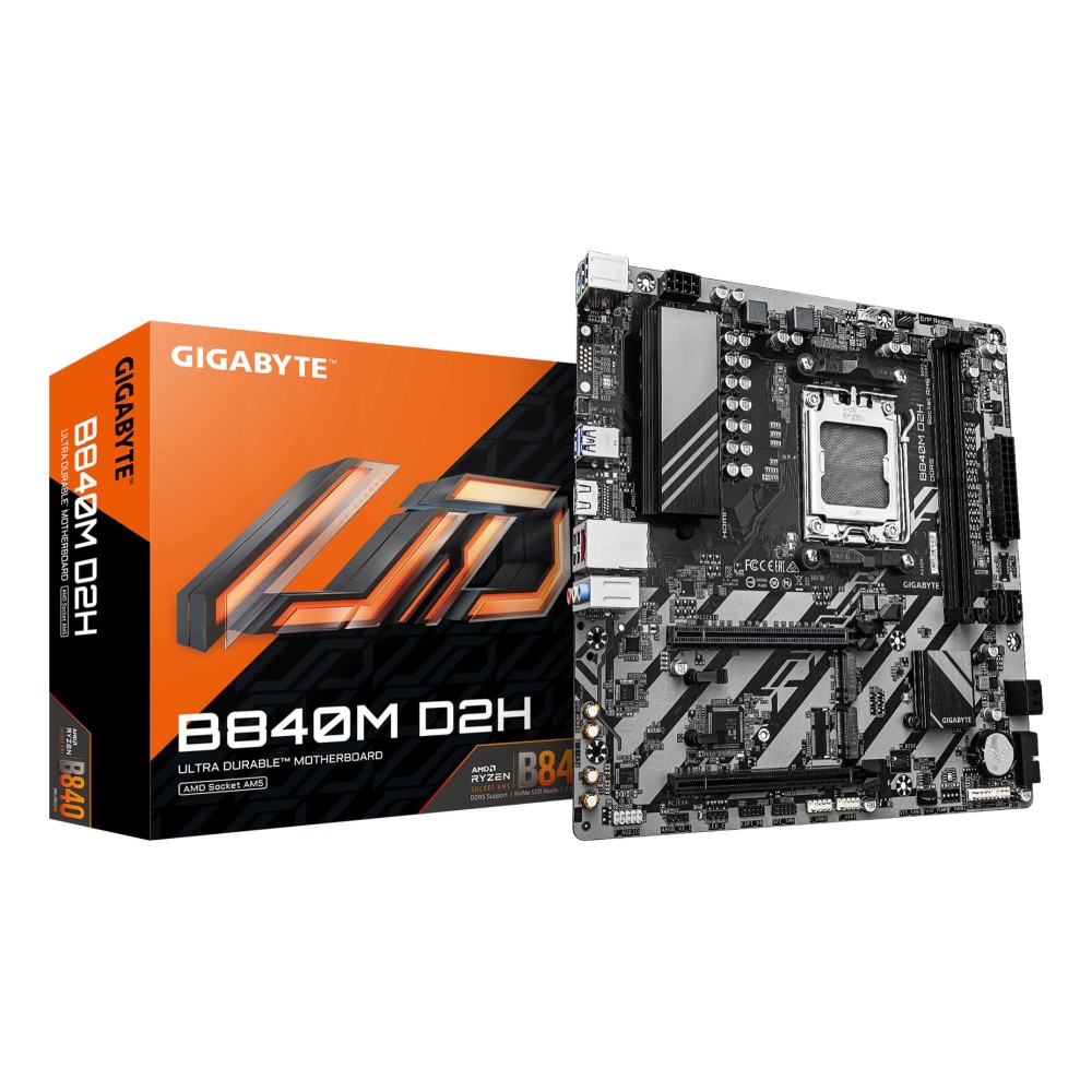 Mainboard|GIGABYTE|SAM5|Micro-ATX|Memory DDR5|Memory slots 2|1xPCI-Express 3.0 4x|1xPCI-Express 4.0 16x|2xM.2|1xHDMI|4xUSB 2.0|2xUSB 3.2|1xPS/2|1xRJ45|3xAudio port|B840MD2H