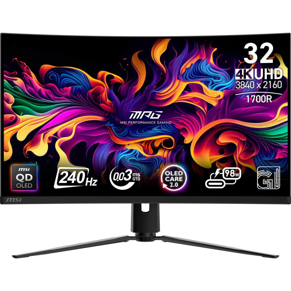 Monitor|MSI|MPG 321CURX QD-OLED|31.5"|Gaming/Curved/4K|Panel QD-OLED|3840x2160|16:9|240 Hz|0.03 ms|MPG321CURXQD-OLED Monitor|MSI|MPG 321CURX QD-OLED|31.5"|Gaming/Curved/4K|Panel QD-OLED|3840x2160|16:9|240 Hz|0.03 ms|MPG321CURXQD-OLED