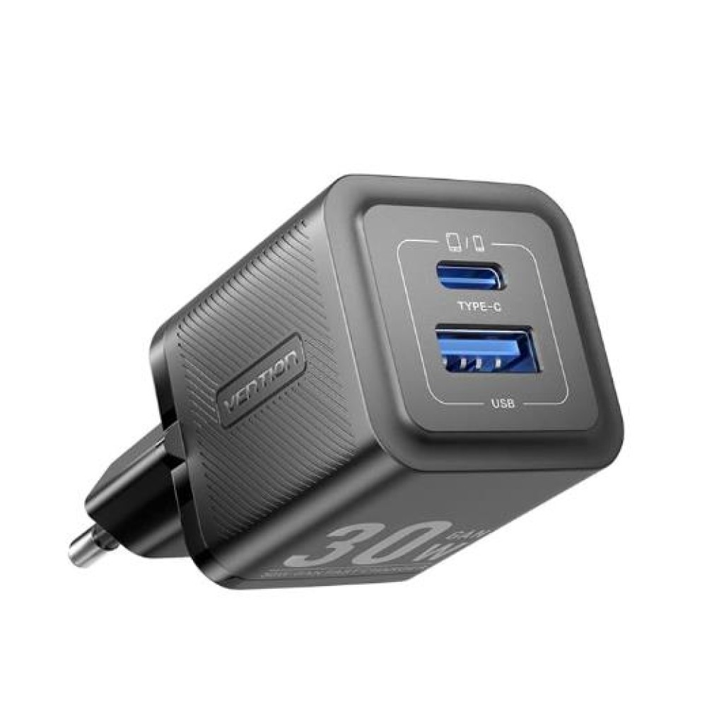 MOBILE CHARGER WALL 30W USB-C/2P BLACK FEQB0-EU VENTION