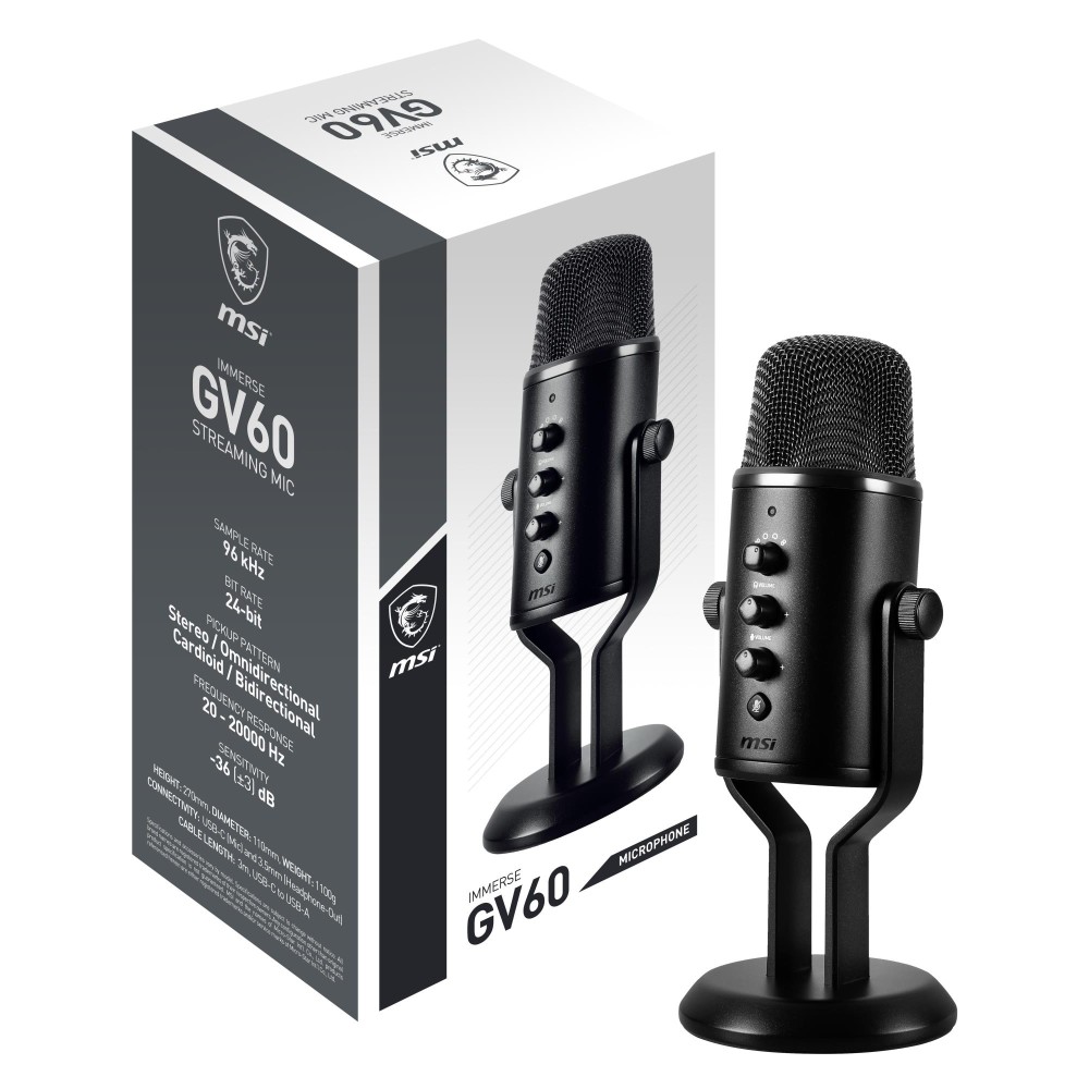 MICROPHONE GV60/IMMERSE GV60 STREAMING MIC MSI MICROPHONE GV60/IMMERSE GV60 STREAMING MIC MSI