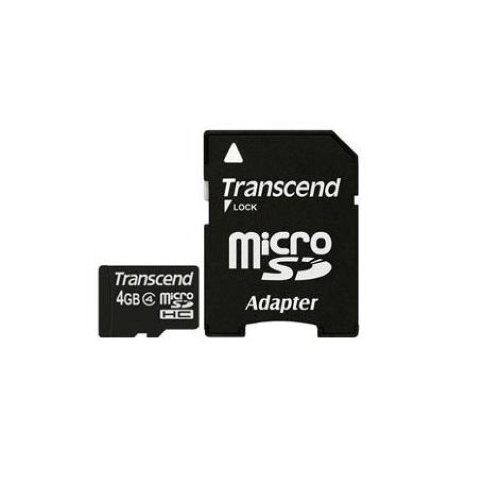 MEMORY MICRO SDHC 4GB W/ADAPT/CLASS4 TS4GUSDHC4 TRANSCEND