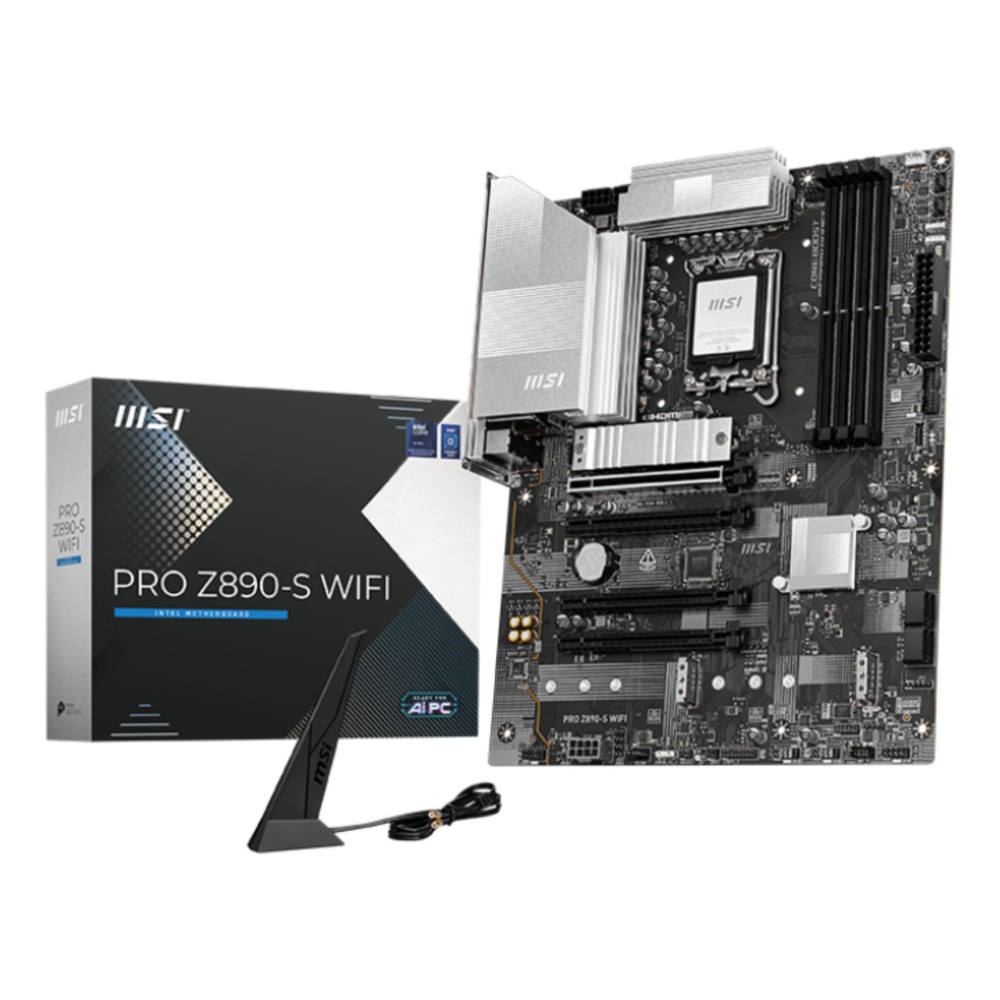 Mainboard|MSI|Intel Z890|LGA1851|ATX|Memory DDR5|Memory slots 4|1xPCI-Express 3.0 1x|2xPCI-Express 4.0 4x	|1xPCI-Express 5.0 16x|3xM.2|1xHDMI|1xDisplayPort|4xUSB 2.0|2xUSB 3.0|1xUSB-C|1xUSB-C w/Thunderbolt|3xAudio port|PROZ890-SWIFI