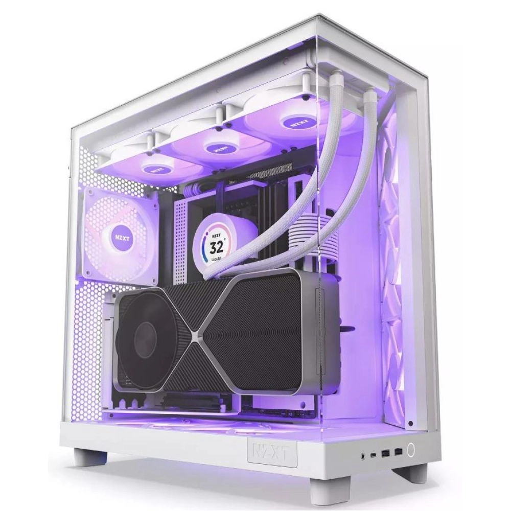 Case|NZXT|H6 Flow RGB|MidiTower|Case product features Transparent panel|Not included|ATX|MicroATX|MiniITX|Colour White|CC-H61FW-R1