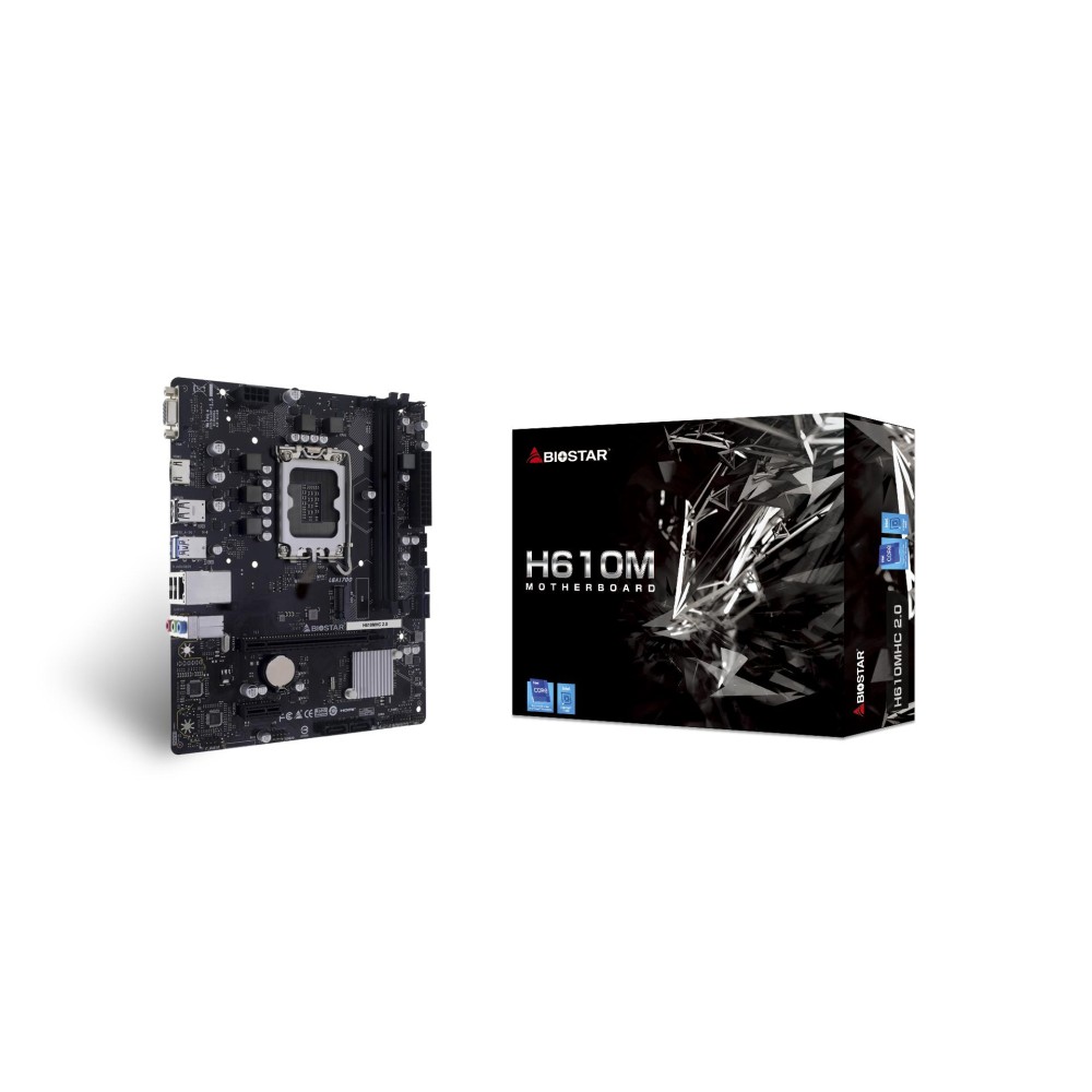 Mainboard|BIOSTAR|Intel H610|LGA1700|Micro-ATX|Memory DDR4|Memory slots 2|H610MHC2.0