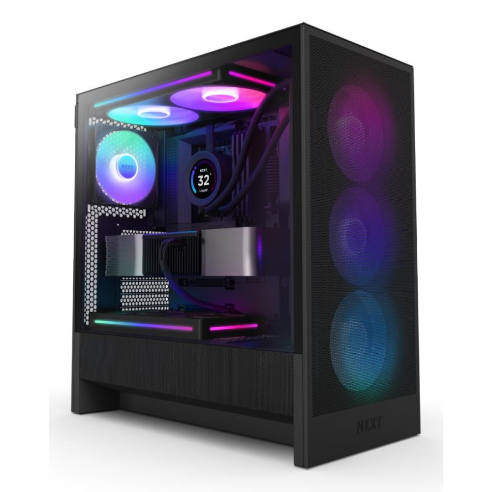 Case|NZXT|H5 FLOW RGB 2024|MidiTower|Case product features Transparent panel|Not included|ATX|EATX|MicroATX|MiniITX|Colour Black|CC-H52FB-R1