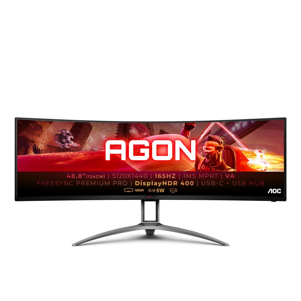 LCD Monitor|AOC|AG493UCX2|48.8"|Gaming/Curved|Panel VA|5120x1440|32:9|165Hz|Matte|4 ms|Speakers|Swivel|Height adjustable|Tilt|Colour Black|AG493UCX2