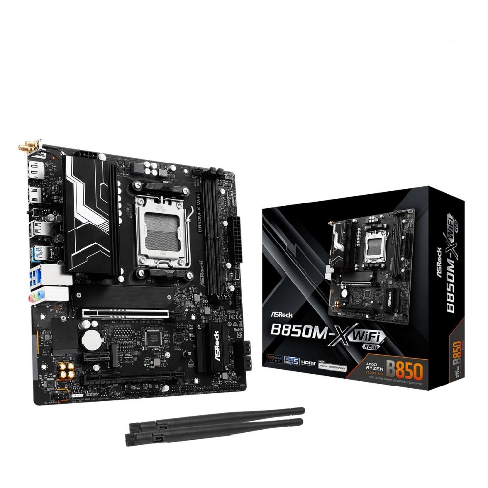 Mainboard|ASROCK|AMD B850|SAM5|Micro-ATX|Memory DDR5|Memory slots 2|B850M-XWIFIR2.0
