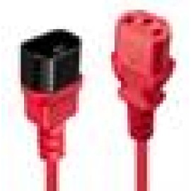 CABLE POWER IEC EXTENSION 0.5M/RED 30476 LINDY