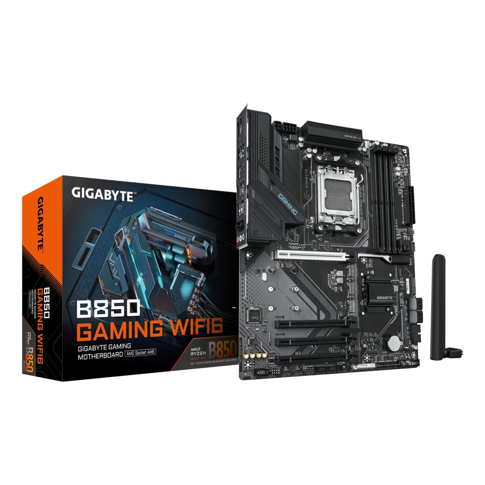 Mainboard|GIGABYTE|AMD B850|SAM5|ATX|Memory DDR5|Memory slots 4|4xPCI-Express 16x|3xM.2|1xHDMI|1xDisplayPort|1xAudio-In|1xAudio-Out|1xMicrophone|4xUSB 2.0|4xUSB 3.2|1xUSB-C|1xPS/2|1xRJ45|B850GAMINGWF6