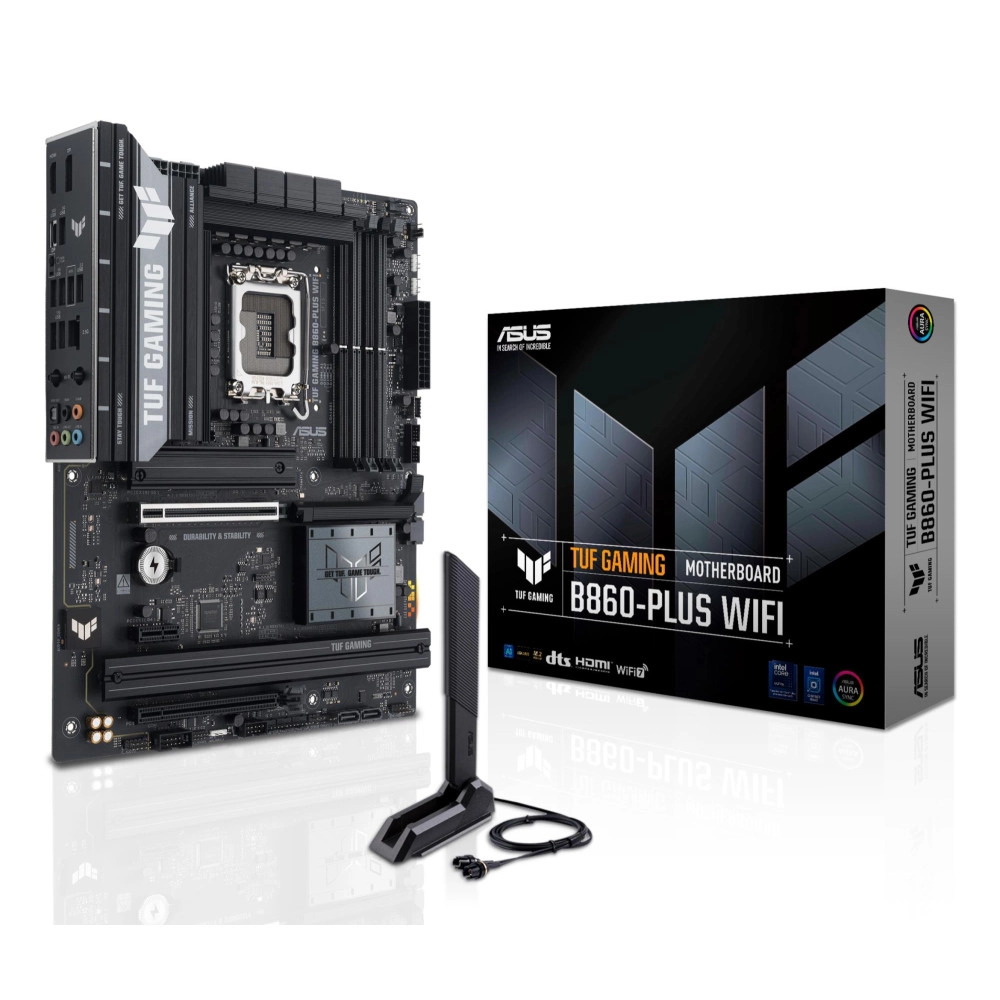 Mainboard|ASUS|Intel B860 Express|LGA1851|ATX|Memory DDR5|Memory slots 4|1xPCI-Express 4.0 1x|1xPCI-Express 4.0 16x|1xPCI-Express 5.0 16x|3xM.2|1xHDMI|1xDisplayPort|2xUSB 2.0|3xUSB 3.0|2xUSB 3.2|1xUSB-C|1xOptical S/PDIF|1xRJ45|5xAudio port|TUFGAMINGB