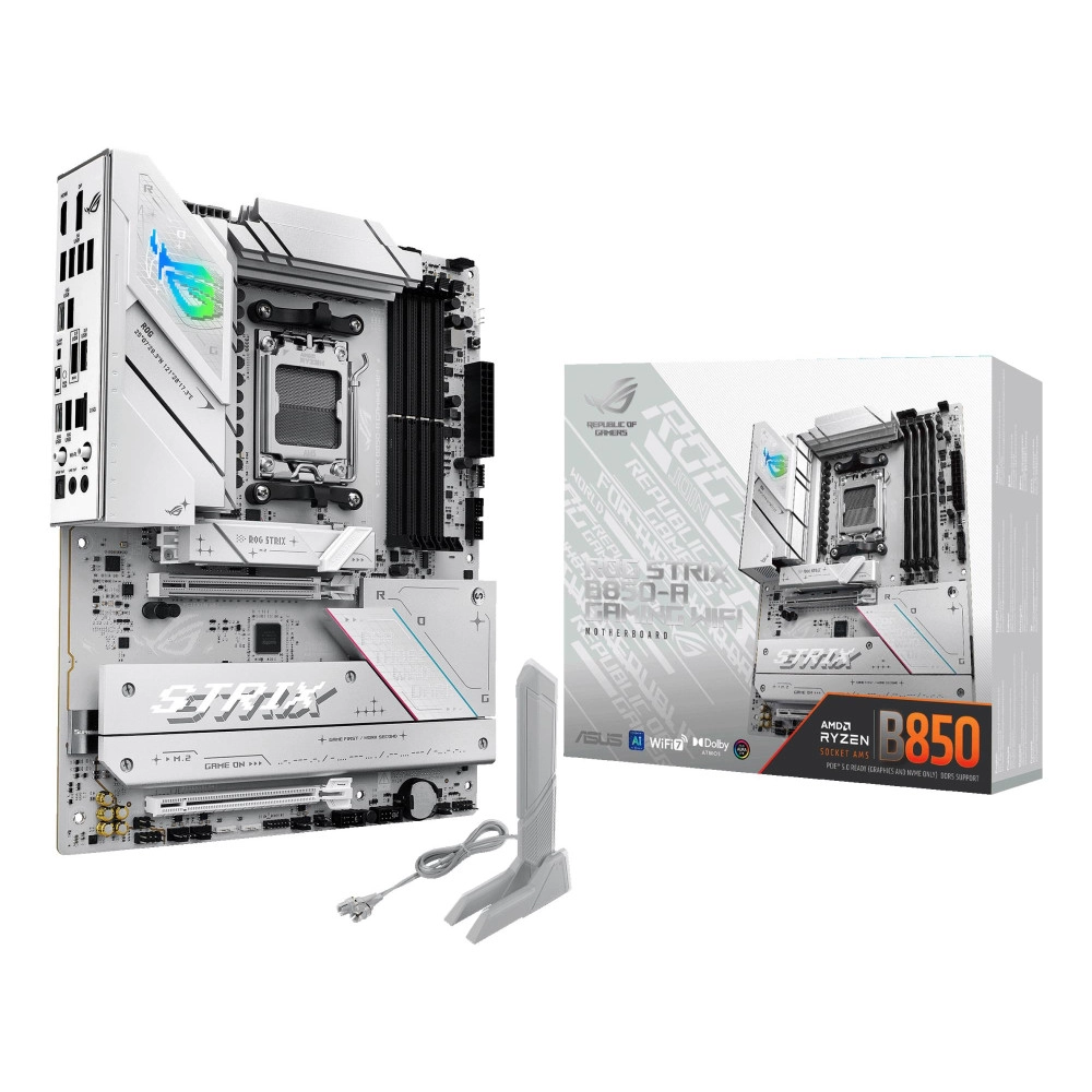 Mainboard|ASUS|AMD B850|SAM5|ATX|Memory DDR5|Memory slots 4|1xPCI-Express 4.0 16x|1xPCI-Express 5.0 16x|4xM.2|1xHDMI|1xDisplayPort|12xUSB 2.0|3xUSB-C|1xOptical S/PDIF|1xRJ45|2xAudio port|STRIXB850-AGAMINGWIFI
