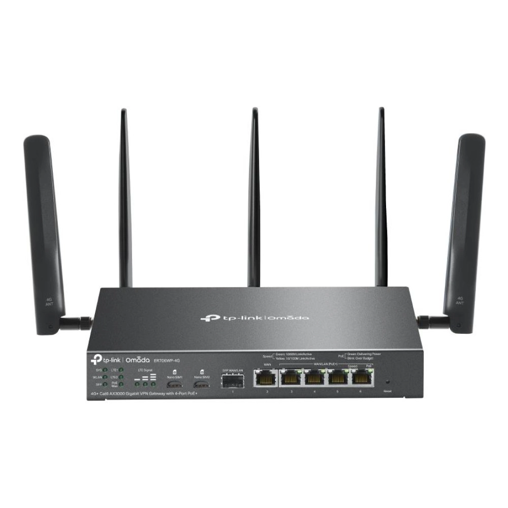 WRL ROUTER 1000M 6PORT VPN/OMADA 4G+ ER706WP-4G TP-LINK