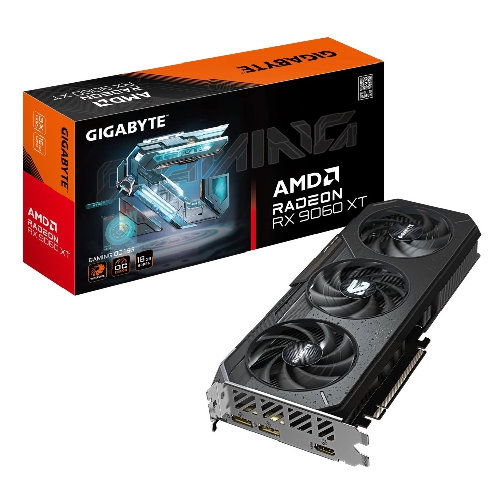Graphics Card|GIGABYTE|AMD Radeon RX 9060 XT|16 GB|GDDR6|128 bit|PCIE 5.0 16x|Triple slot Fansink|GV-R9060XTGAMINGOC-16GD