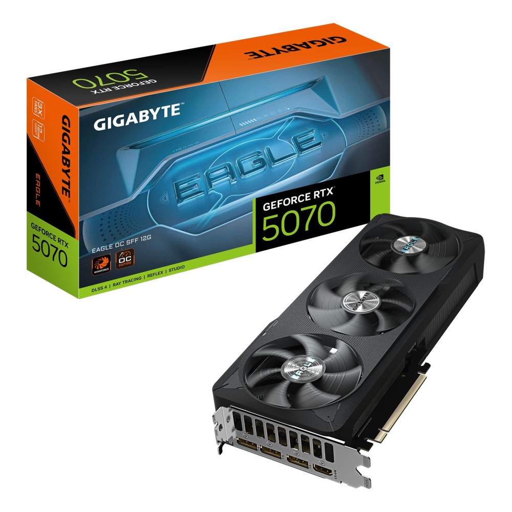 Graphics Card|GIGABYTE|NVIDIA GeForce RTX 5070|12 GB|GDDR7|192 bit|PCIE 5.0 16x|GPU 2587 MHz|Triple slot Fansink|1xHDMI|3xDisplayPort|GV-N5070EAGLEOC-12GD