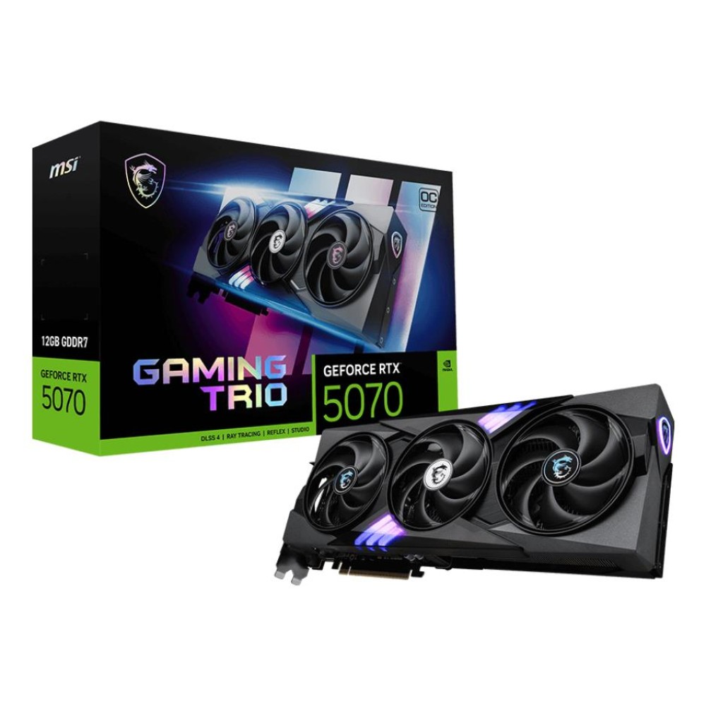 Graphics Card|MSI|NVIDIA GeForce RTX 5070|12 GB|GDDR7|192 bit|PCIE 5.0 16x|Triple slot Fansink|1xHDMI|3xDisplayPort|RTX507012GGAMTRIOOC