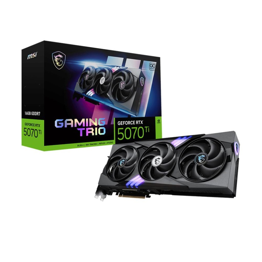 Graphics Card|MSI|NVIDIA GeForce RTX 5070 Ti|16 GB|GDDR7|256 bit|PCIE 5.0 16x|Dual Slot Fansink|1xHDMI|3xDisplayPort|RTX5070TI16GGAMTRIOOC