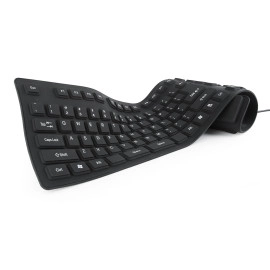KEYBOARD FLEXIBLE USB ENG/BLACK KB-109F-B GEMBIRD
