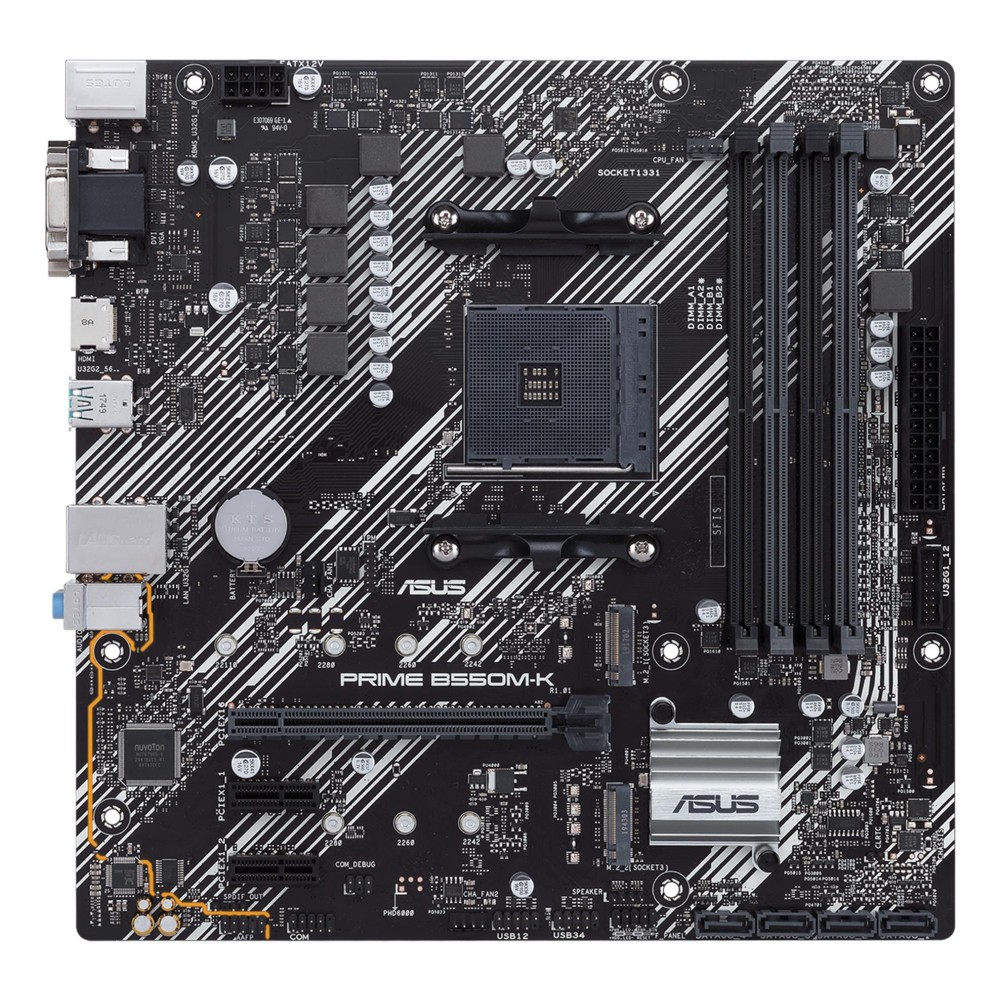 Mainboard|ASUS|AMD B550|SAM4|MicroATX|2xPCI-Express 3.0 1x|2xM.2|1xPCI-Express 4.0 16x|Memory DDR4|Memory slots 4|1x15pin D-sub|1xDVI|1xHDMI|6xUSB 3.2|1xPS/2|1xRJ45|3xAudio port|PRIMEB550M-K
