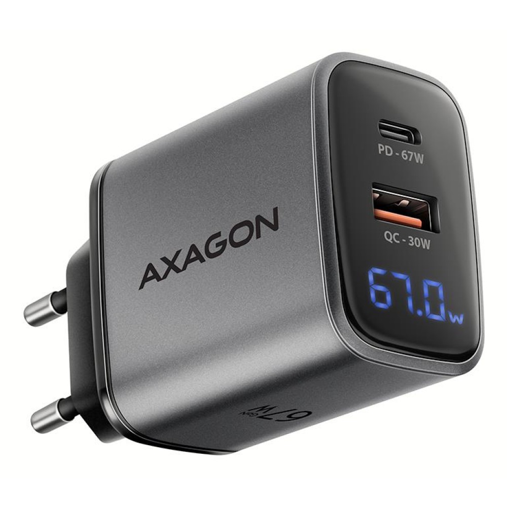 MOBILE CHARGER WALL USB 67W/GAN 2PORT ACU-PQ67D AXAGON