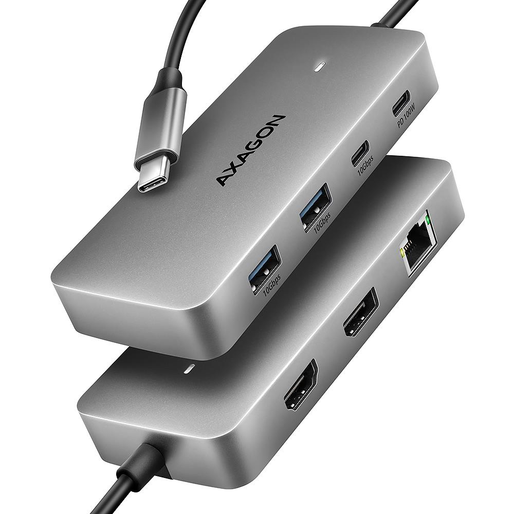 I/O HUB USB-C 3P HDMI DP/0.15M HMC-CUB83X2 AXAGON