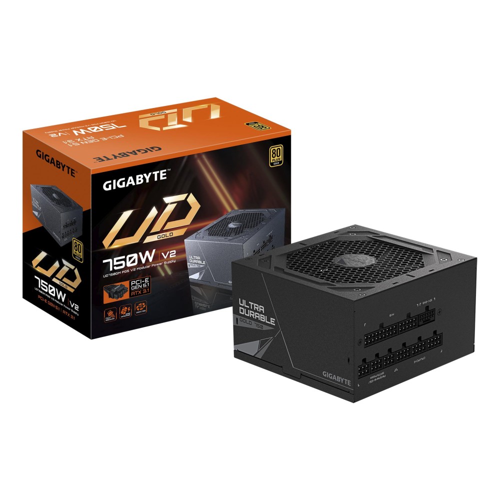 Power Supply|GIGABYTE|UD750GM PG5 V2|ATX 3.1|750 Watts|Efficiency 80 PLUS GOLD|PFC Active|MTBF 100000 hours|GP-UD750GMPG5V2