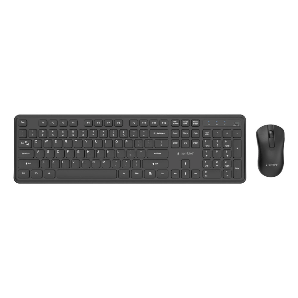 KEYBOARD +MOUSE WRL ENG/BK KBS-WPS-01 GEMBIRD