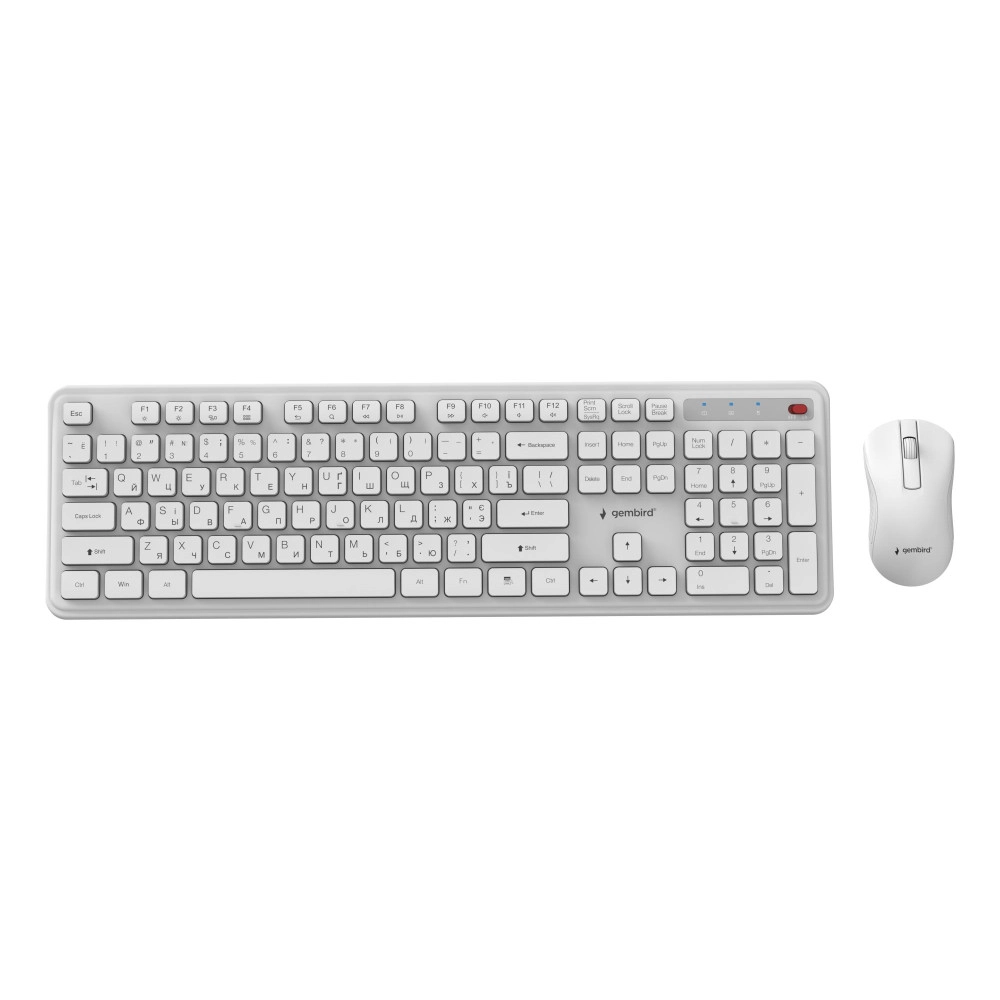 KEYBOARD +MOUSE WRL CYRILLIC/WH KBS-WPS-01-W-CYRL GEMBIRD