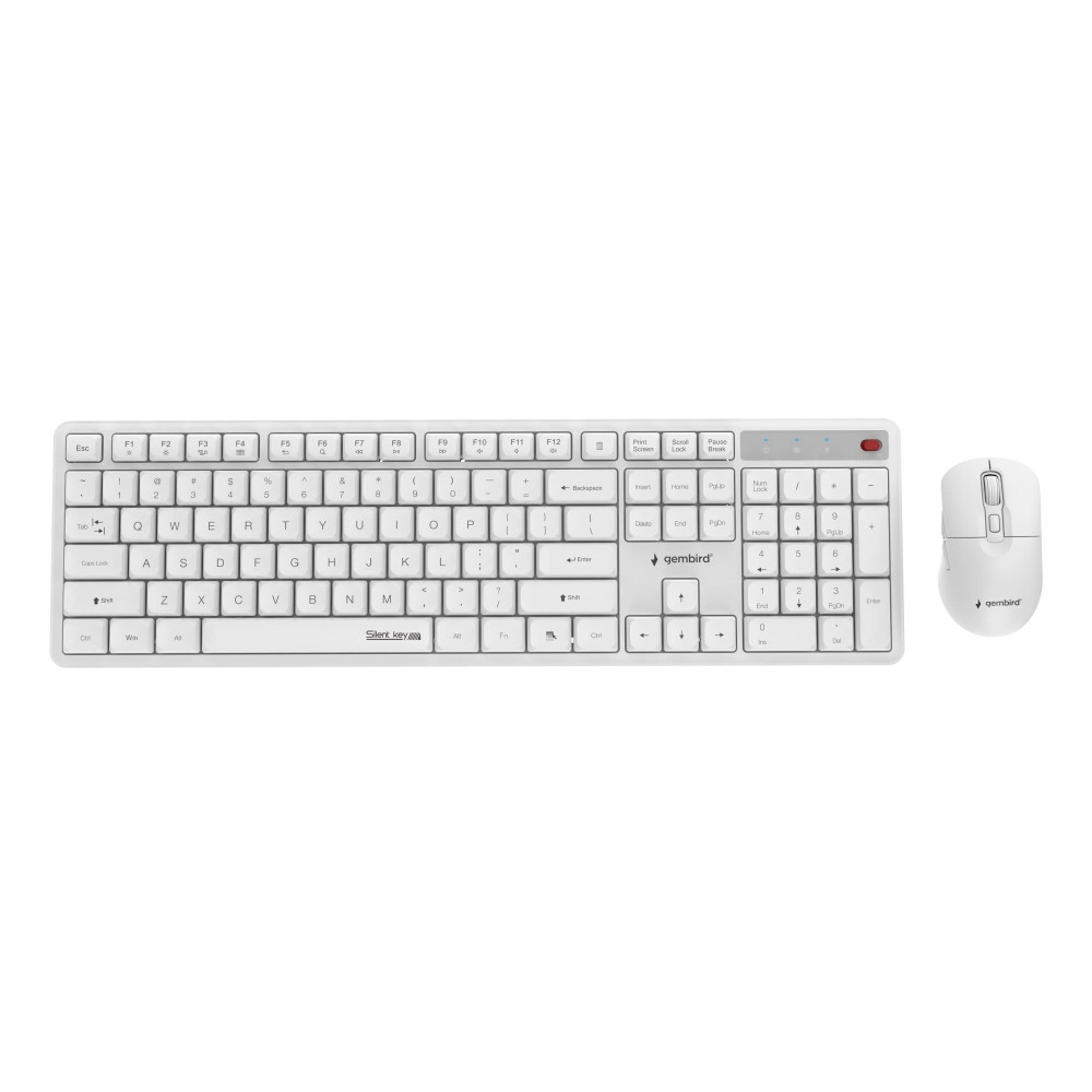 KEYBOARD +MOUSE WRL ENG/WHITE KBS-WMS-01-W GEMBIRD