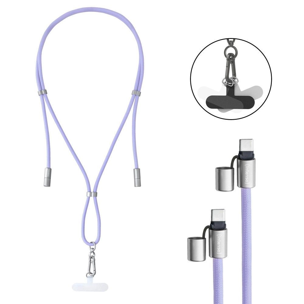 CABLE USB-C TO USB-C 1.65M/LANYARD PURPLE 7991003 INTENSO