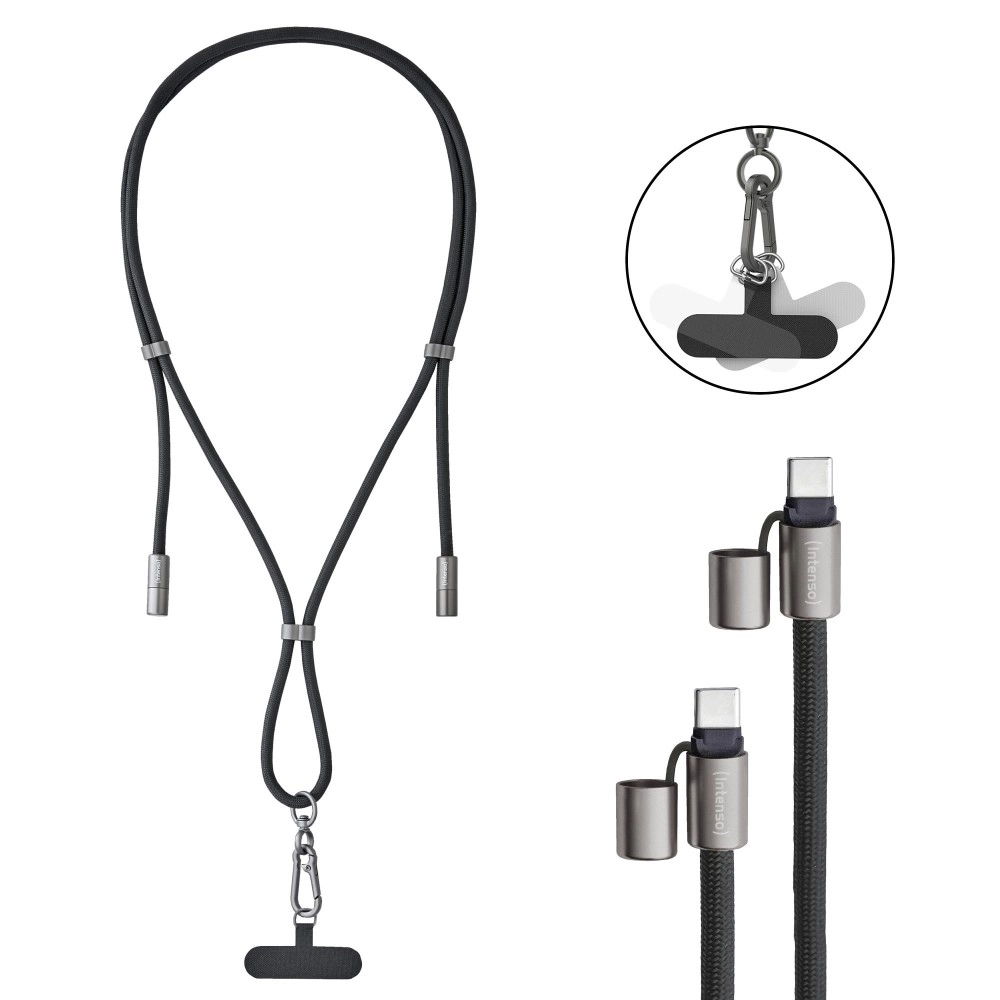 CABLE USB-C TO USB-C 1.65M/LANYARD BLACK 7991000 INTENSO