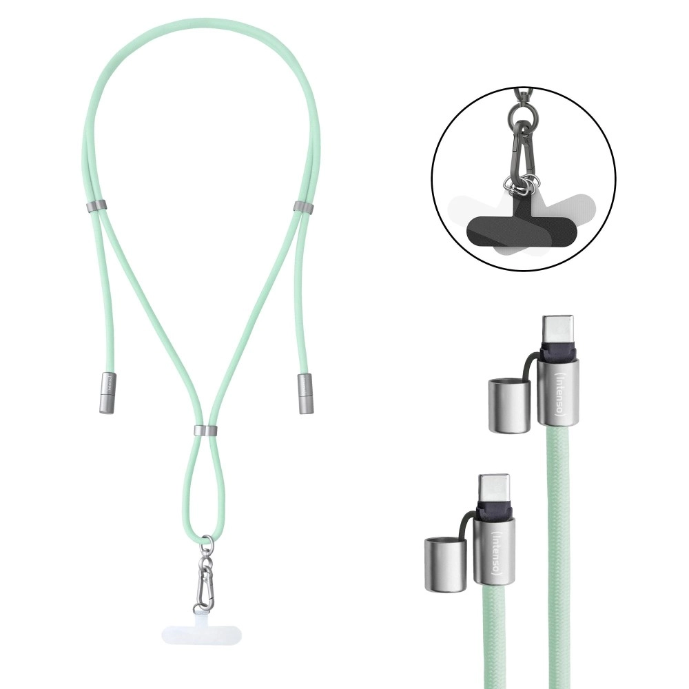 CABLE USB-C TO USB-C 1.65M/LANYARD GREEN 7991007 INTENSO