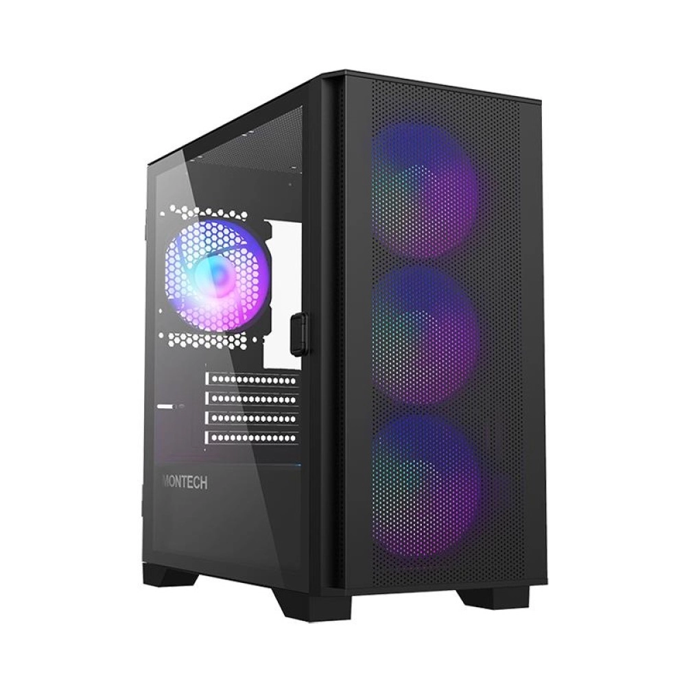 Case|MONTECH|AIR 100 ARGB|MidiTower|Case product features Transparent panel|Not included|MicroATX|MiniITX|Colour Black|AIR100ARGB(B)