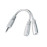 CABLE AUDIO SPLITTER 3.5MM/10CM WHT CCA-415-0.1M GEMBIRD