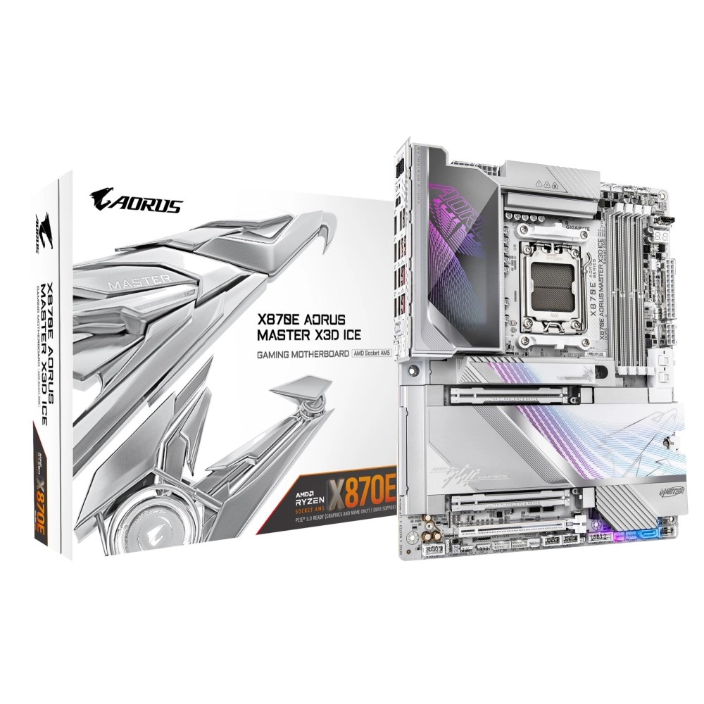 Mainboard|GIGABYTE|AMD X870E|Socket AM5|ATX|RAM DDR5-SDRAM|4xSlots|Wi-Fi Yes|Bluetooth Yes|5xNumber of M.2 (M) slots|X870E A MASTER X ICE|X870EAMASTERXICE