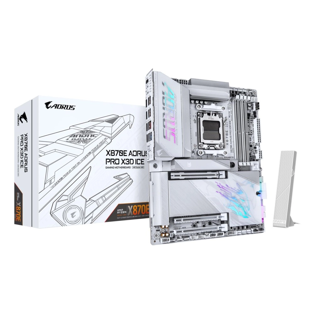 Mainboard|GIGABYTE|AMD X870E|Socket AM5|ATX|RAM DDR5-SDRAM|4xSlots|Wi-Fi Yes|Bluetooth Yes|4xNumber of M.2 (M) slots|X870E A PRO X ICE|X870EAPROXICE