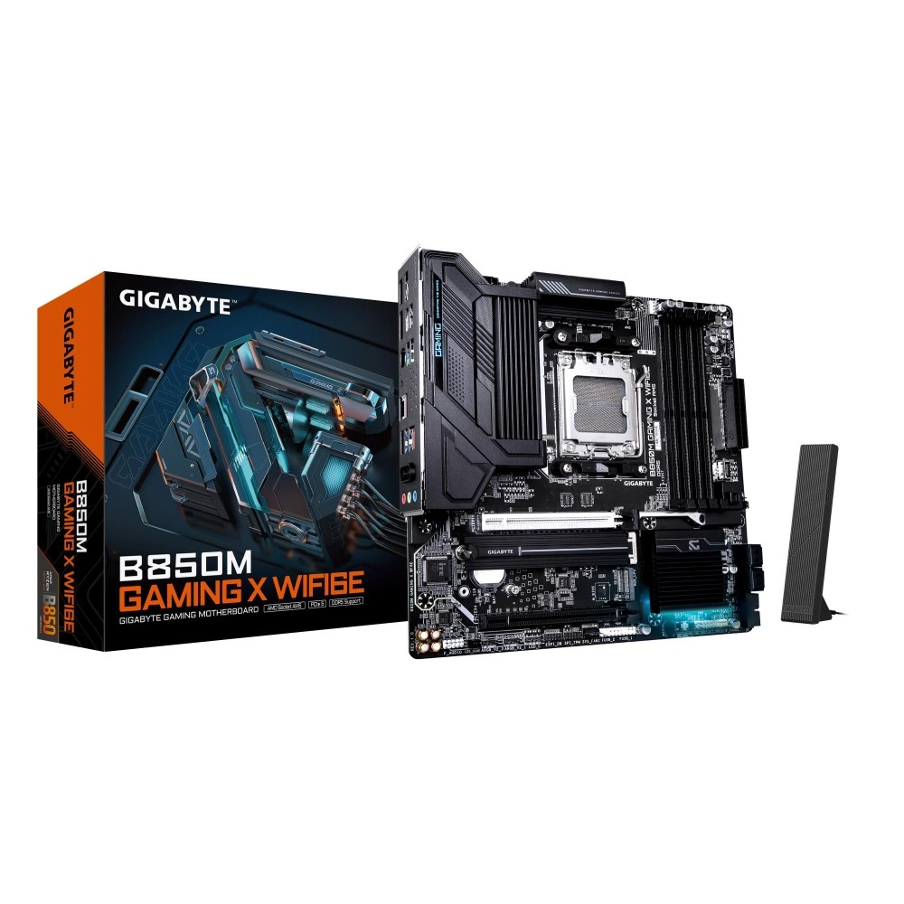 Mainboard|GIGABYTE|AMD B850|Socket AM5|micro ATX|RAM DDR5-SDRAM|4xSlots|Wi-Fi Yes|Bluetooth Yes|2xNumber of M.2 (M) slots|GIGABYTE B850M GAMING X WIFI6E|B850MGAMINGXWF6E1.1