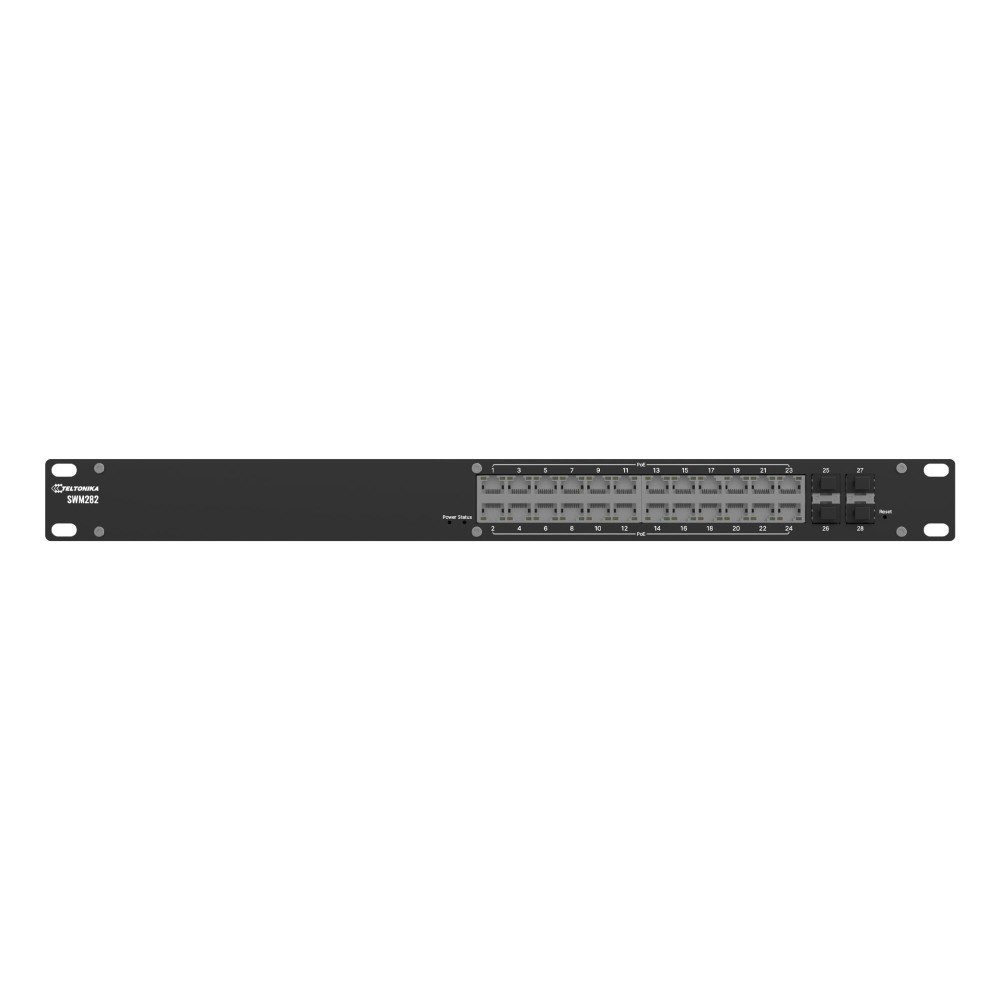 Switch|TELTONIKA|SWM282000200|Switch type Managed|Switch layer L2|24xRJ-45 ports|Power over Ethernet (PoE) Yes|24xPower over Ethernet plus (PoE+) ports quantity|SWM282