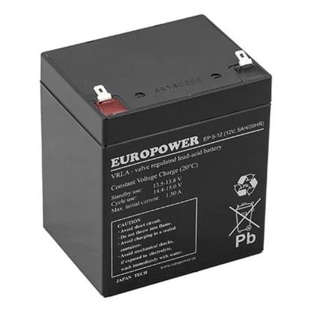 BATTERY 12V 5AH VRLA/EP5-12T2 EUROPOWER EMU