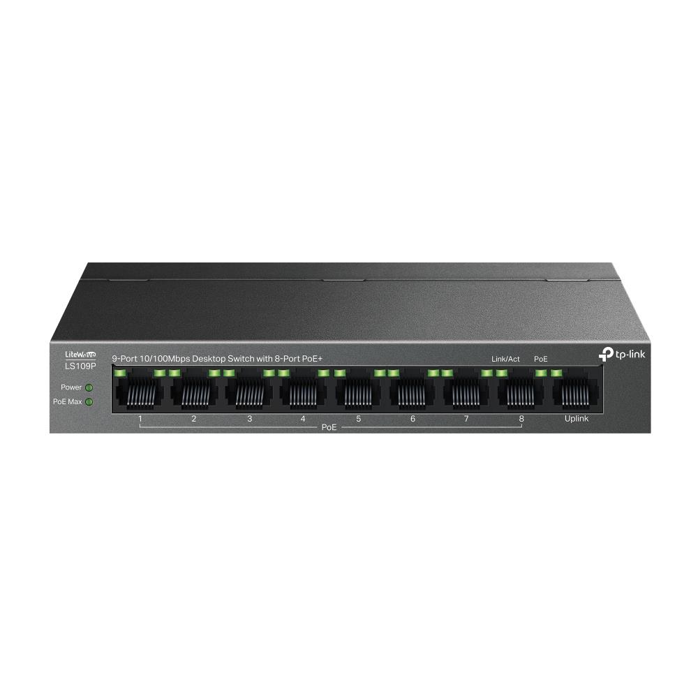 Switch|TP-LINK|LS109P|PoE+ ports 8|LS109P