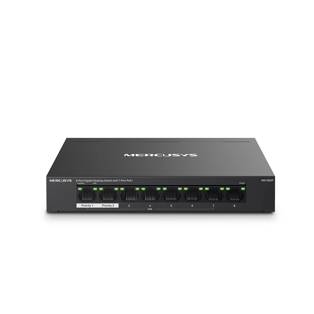 Switch|MERCUSYS|MS108GP|PoE+ ports 7|MS108GP