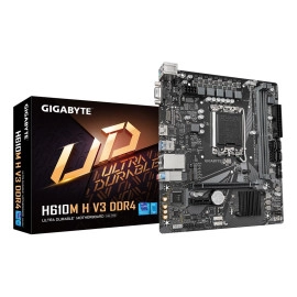 Mainboard|GIGABYTE|Intel H610|LGA1700|Micro-ATX|Memory DDR4|Memory slots 2|1xPCI-Express 3.0 1x|1xPCI-Express 4.0 16x|1xM.2|1x15pin D-sub|1xHDMI|4xUSB 2.0|2xUSB 3.2|1xPS/2|1xRJ45|3xAudio port|H610MHV3DDR4
