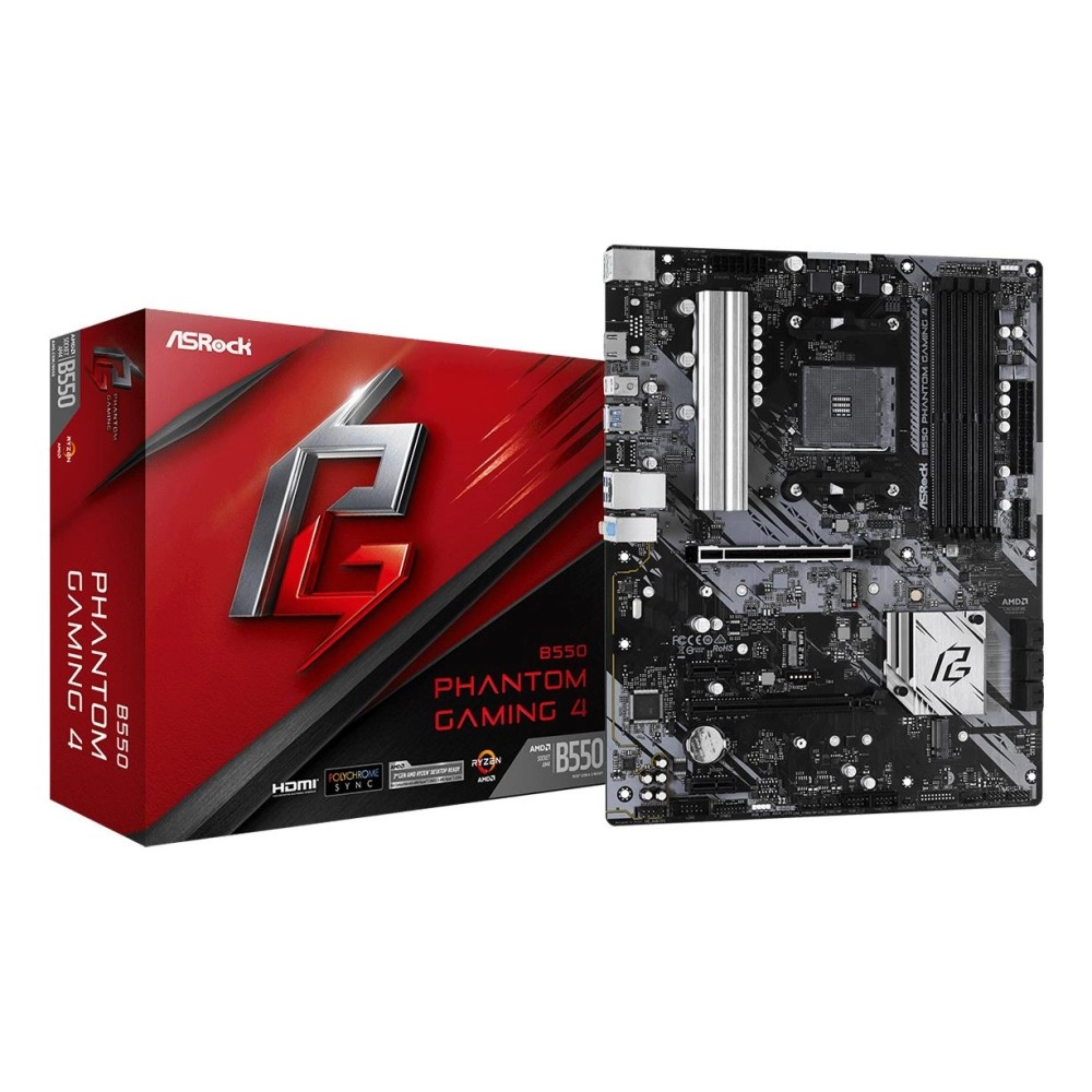 Mainboard|ASROCK|AMD B550|SAM4|ATX|2xPCI-Express 3.0 1x|1xPCI-Express 3.0 4x|2xM.2|1xPCI-Express 4.0 16x|Memory DDR4|Memory slots 4|1xHDMI|2xAudio-In|1xAudio-Out|6xUSB 3.2|1xPS/2|1xRJ45|B550PHANTOMGAMING4