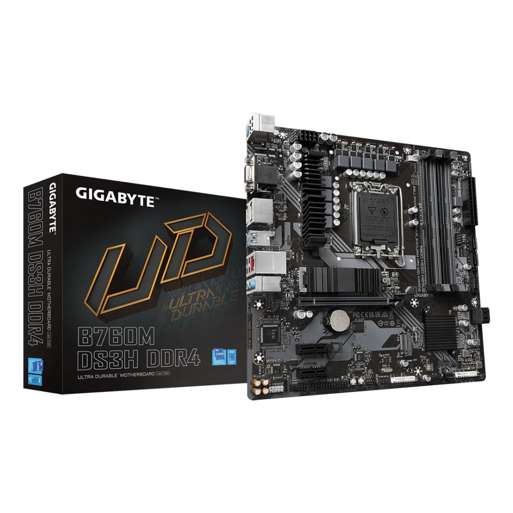 Mainboard|GIGABYTE|B760M DS3H DDR4|Intel B760 Express|LGA 1700|micro ATX|RAM DDR4-SDRAM|4xSlots|2xNumber of M.2 (M) slots|B760MDS3HDDR4