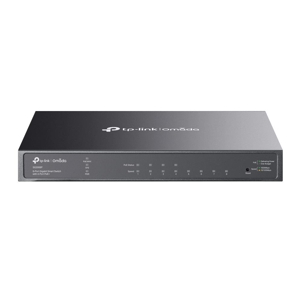 Switch|TP-LINK|Omada|TL-SG2008P|Type L2+|Desktop/pedestal|8x10Base-T / 100Base-TX / 1000Base-T|PoE+ ports 4|62 Watts|TL-SG2008P
