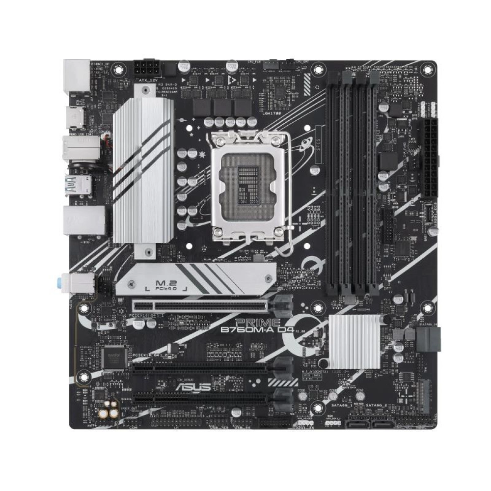 Mainboard|ASUS|Intel B760 Express|LGA1700|Micro-ATX|Memory DDR4|Memory slots 4|1xPCI-Express 4.0 16x|2xM.2|1xHDMI|1xDisplayPort|4xUSB 2.0|2xUSB 3.2|1xPS/2|1xRJ45|3xAudio port|PRIMEB760M-AD4-CSM