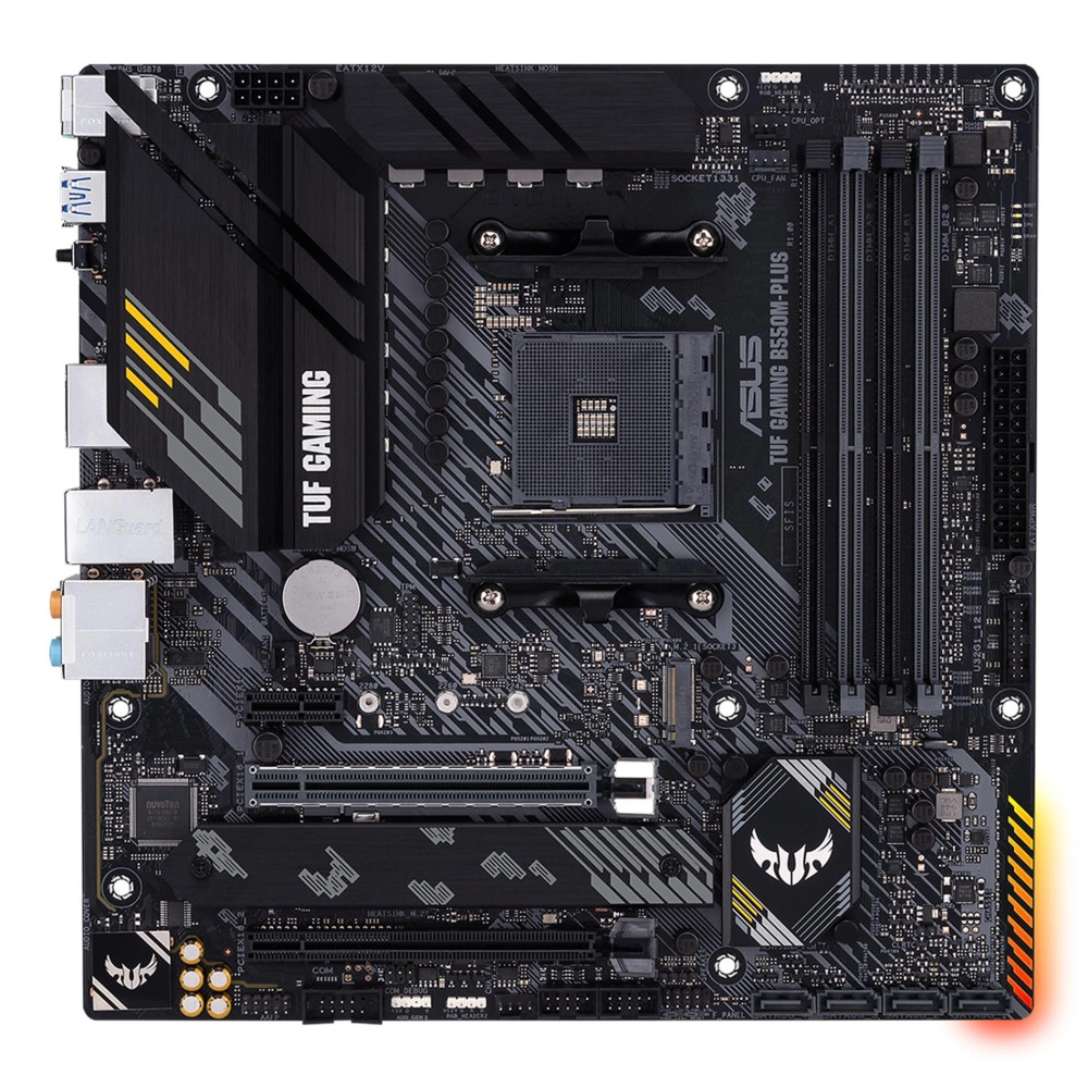 Mainboard|ASUS|AMD B550|SAM4|MicroATX|1xPCI-Express 3.0 1x|1xPCI-Express 3.0 16x|2xM.2|1xPCI-Express 4.0 16x|Memory DDR4|Memory slots 4|1xHDMI|1xDisplayPort|2xUSB 2.0|1xUSB type C|5xUSB 3.2|1xPS/2|1xOptical S/PDIF|1xRJ45|5xAudio port|TUFGAMINGB550M-P